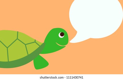 Cute turtle with a speech bubble