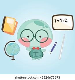 Cute Turtle as Teacher Vector