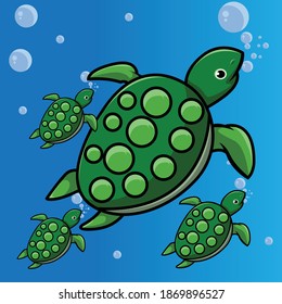 
cute turtle template vector art