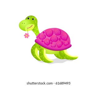 cute turtle toy isolated on white background