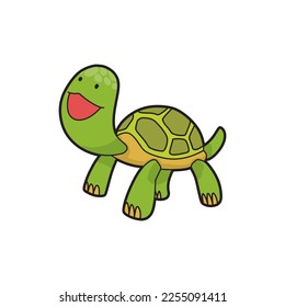 Cute turtle vector art illustration
