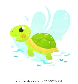 Cute Turtle Vector background