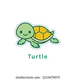 cute turtle vector. For coloring books and baby clothes. cartoon illustration