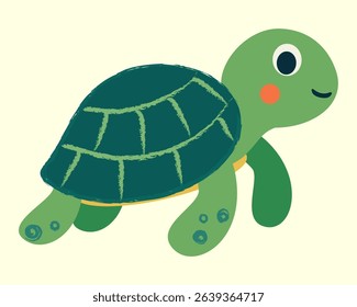 cute turtle vector. For coloring books and baby clothes. cartoon illustration
