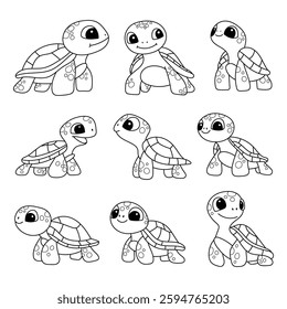 Cute turtle vector design illustration