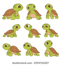 Cute turtle vector design illustration