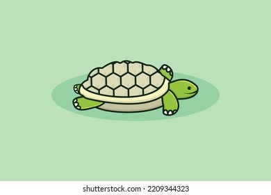 Cute Turtle vector icon illustration. Animal nature icon design concept. Sea animal, Leatherback, Chelonian, Tortoise, Slow running animal, Zoo animal.