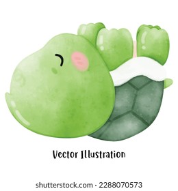 Ilustración vectorial de tortuga cutánea, tortuga acuarela