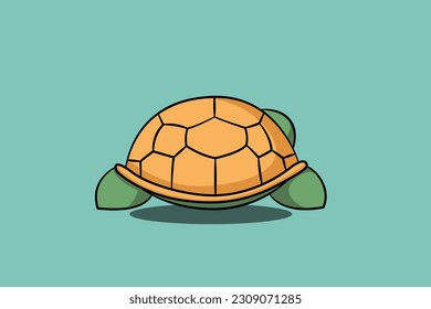 Cute Turtle Vector on blue background
