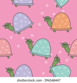 Cute turtle vector print
