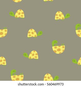 Cute turtle vector print