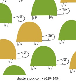 Cute turtle vector print