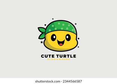 cute turtle vector template logo design