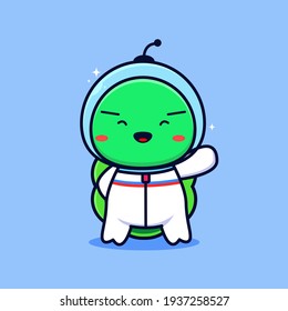 cute turtle wearing astronaut shirt and helmet, cute turtle astronaut vector for mascot logo