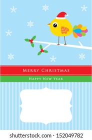 cute tweet bird christmas card