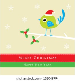 cute tweet bird christmas card