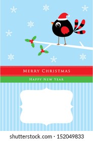 cute tweet bird christmas card