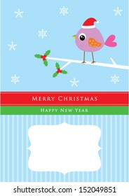 cute tweet bird christmas card