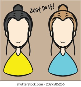 cute twin girl icon design, editable vector file for your brand, logo, business, or all or your graphic needs.