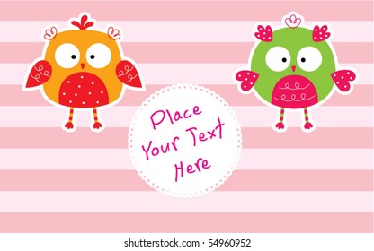 cute twin owl doodle