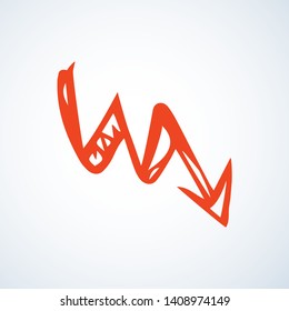 Cute twist poster on white backdrop. Freehand outline red ink handdrawn way logotype emblem insignia design sketchy in clip art modern contour scribble graph style brush on paper label space for text