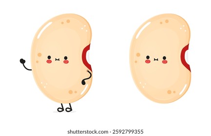 Cute Two Smiling Soybeans Characters