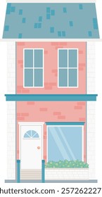 cute two story house vector, home vector