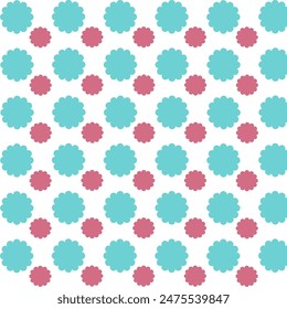 A cute two-tone floral like pattern arranged in a regular, repeating design.