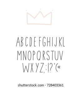 Cute type with crown. For little princess