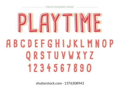 Cute Typography Font Design Vector