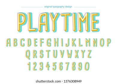 Cute Typography Font Design Vector