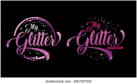 cute typography of glitter with knick-knacks