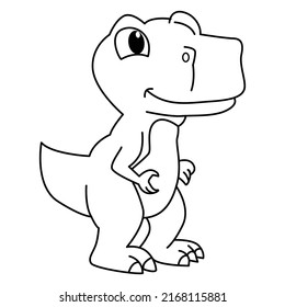 Cute tyrannosaurus cartoon coloring page illustration vector. For kids coloring book.