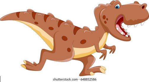 Cute tyrannosaurus cartoon running