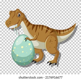 Cute tyrannosaurus dinosaur isolated illustration