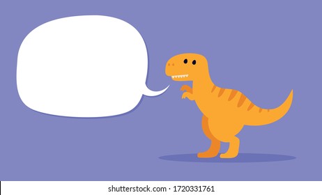 Cute tyrannosaurus dinosaur with speech bubble to place your copy