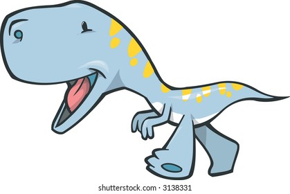 Cute Tyrannosaurus Dinosaur Vector Illustration