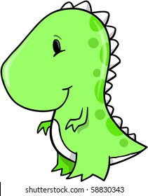 Cute Tyrannosaurus Dinosaur Vector Illustration