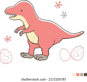 Cute Tyrannosaurus Illustration In A Stuffed Animal Style