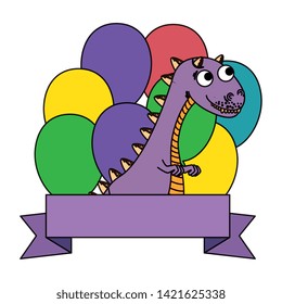 cute tyrannosaurus rex with balloons helium frame