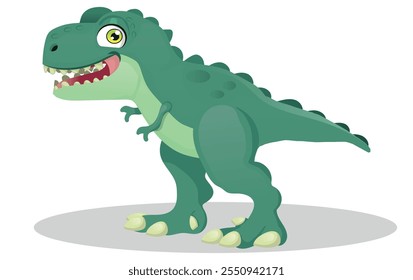 Tiranossauro bonito Rex ilustração cartoon. Dinossauro T-Rex isolado em fundo branco