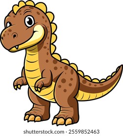 Cute Tyrannosaurus Rex Dinosaur Character in Vector Cartoon Illustration Design for sticker, badge, patch, banner, greeting card, invitation