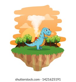 cute tyrannosaurus rex in the landscape