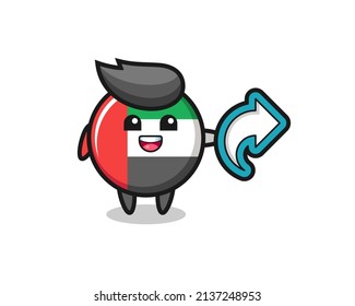 timbre de la bandera de ee.uu. lindo sujetando el símbolo de las redes sociales, diseño de estilo lindo para camisetas, pegatinas, elemento de logotipo