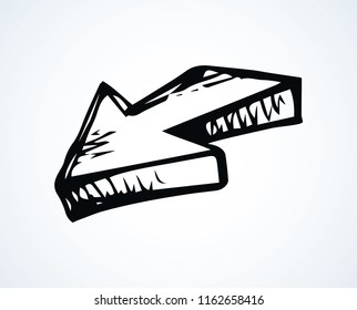 Cute ui signpost on white backdrop. Freehand outline black ink handdrawn way logotype emblem insignia design sketchy in clip art modern contour scribble graph style brush on paper label space for text