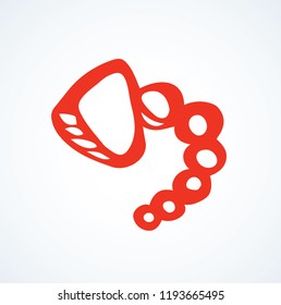 Cute ui signpost on white backdrop. Freehand outline red ink handdrawn way logotype emblem insignia design sketchy in clip art modern contour scribble graph style brush on paper label space for text