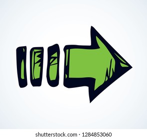 Cute ui signpost on white backdrop. Freehand comic bright green color way logotype emblem insignia design sketchy in clip art modern grunge scribble graph print style on paper label space for text