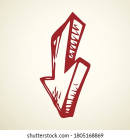 Símbolo de flecha. Icono de dibujo del vector