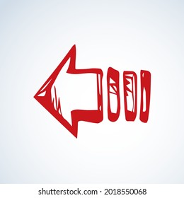 Cute ui signpost on white backdrop. Freehand outline red ink handdrawn way logotype emblem insignia design sketchy in clip art modern contour scribble graph style brush on paper label space for text