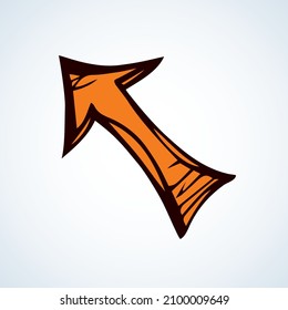 Cute ui signpost on white backdrop. Freehand comic bright color handdrawn way logotype emblem insignia design sketchy in clip art modern contour scribble graph style brush on paper label text space